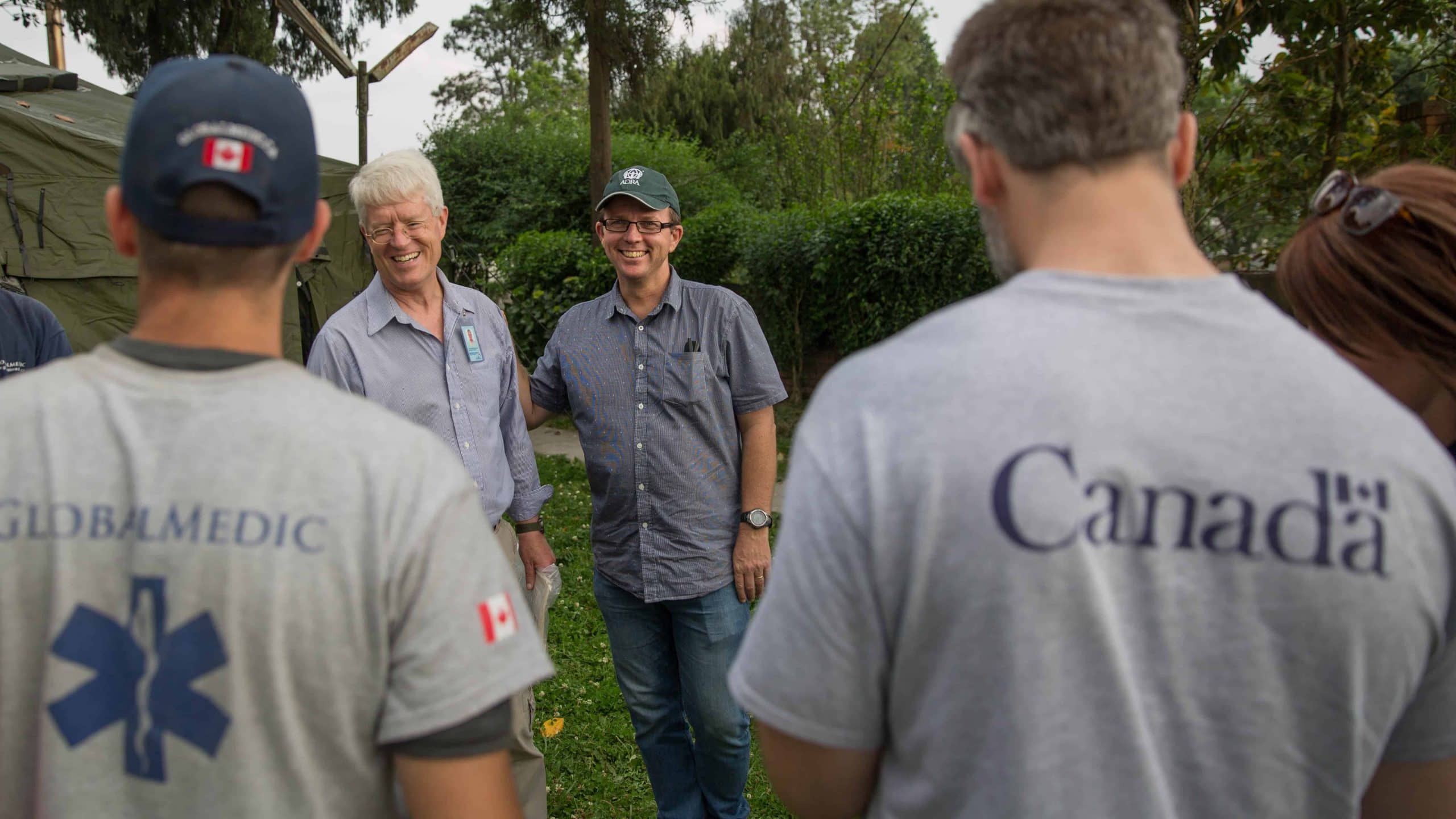 ADRA and GlobalMedic partner to provide large tents for health posts. Photo: Baudouin Nach