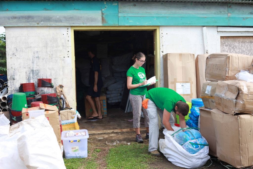 Vanuatu. Working at warehouse