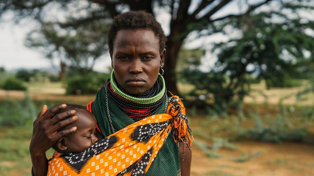 Lokol Nachida and one of her children