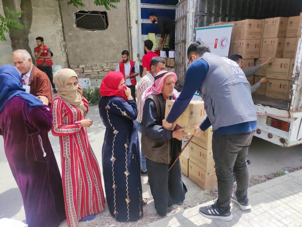 Providing aid and supplies to vulnerable communities during times of uncertainty.