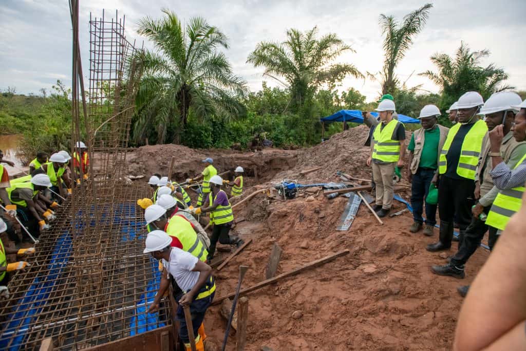 Building a community water project with ADRA International in a rural area.