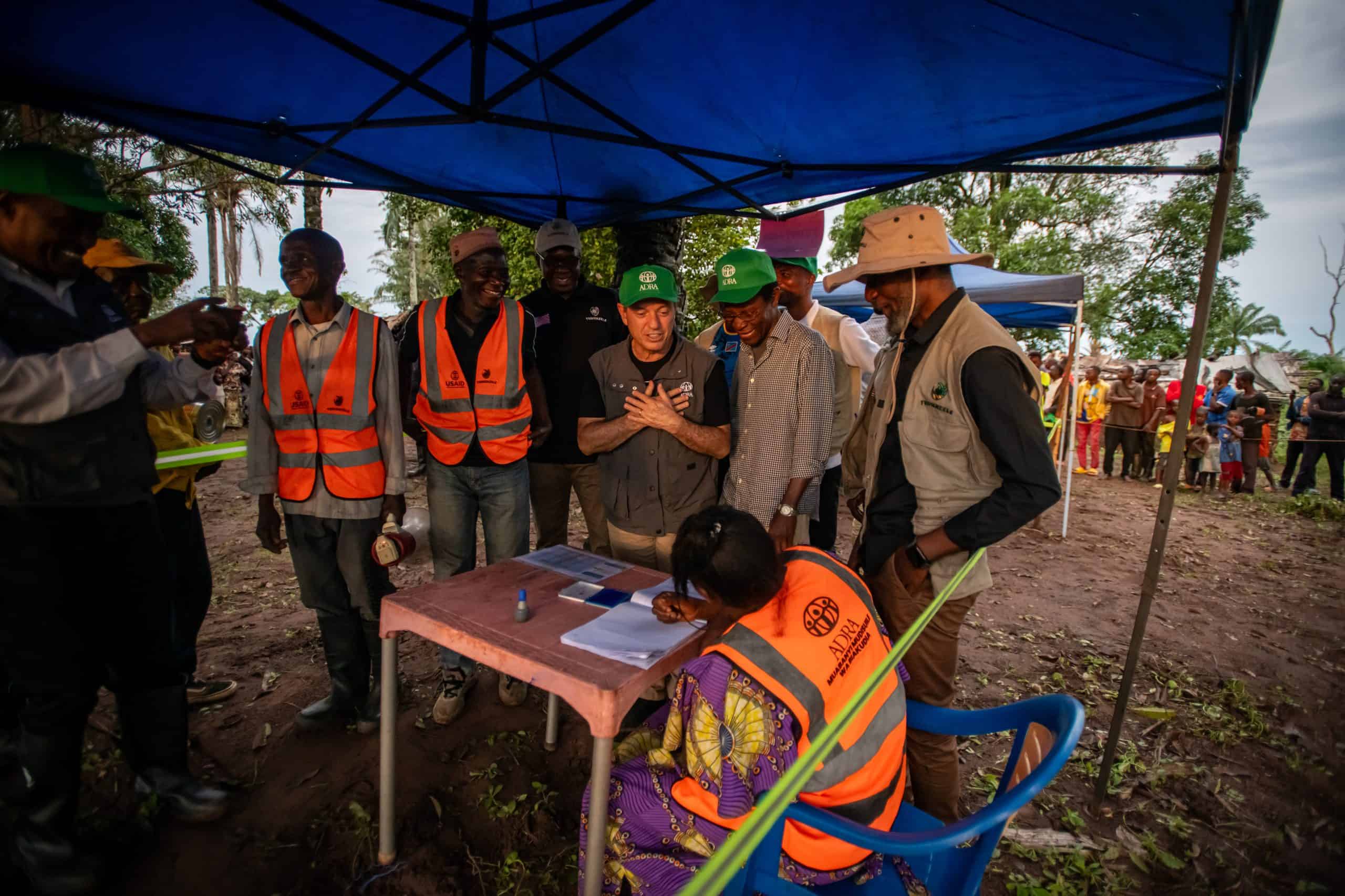 Empowered community leaders participate in a relief effort organized by ADRA International.